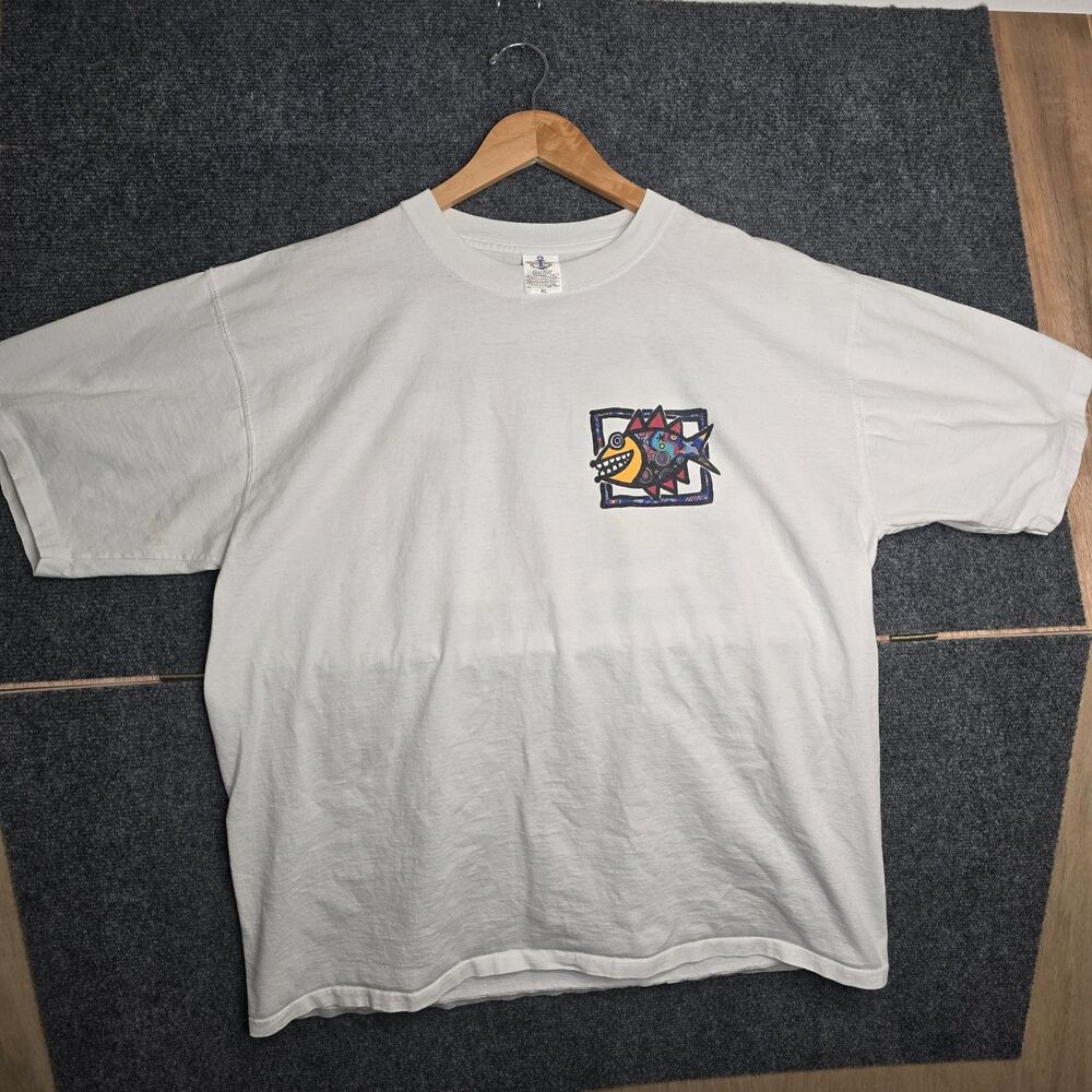 Anchor Cozumel Men's XL White T Shirt Fish Design